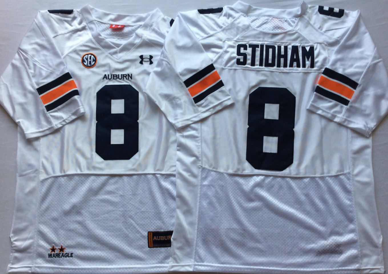 NCAA Men Auburn Tigers White #8 STIDHAM->ncaa teams->NCAA Jersey